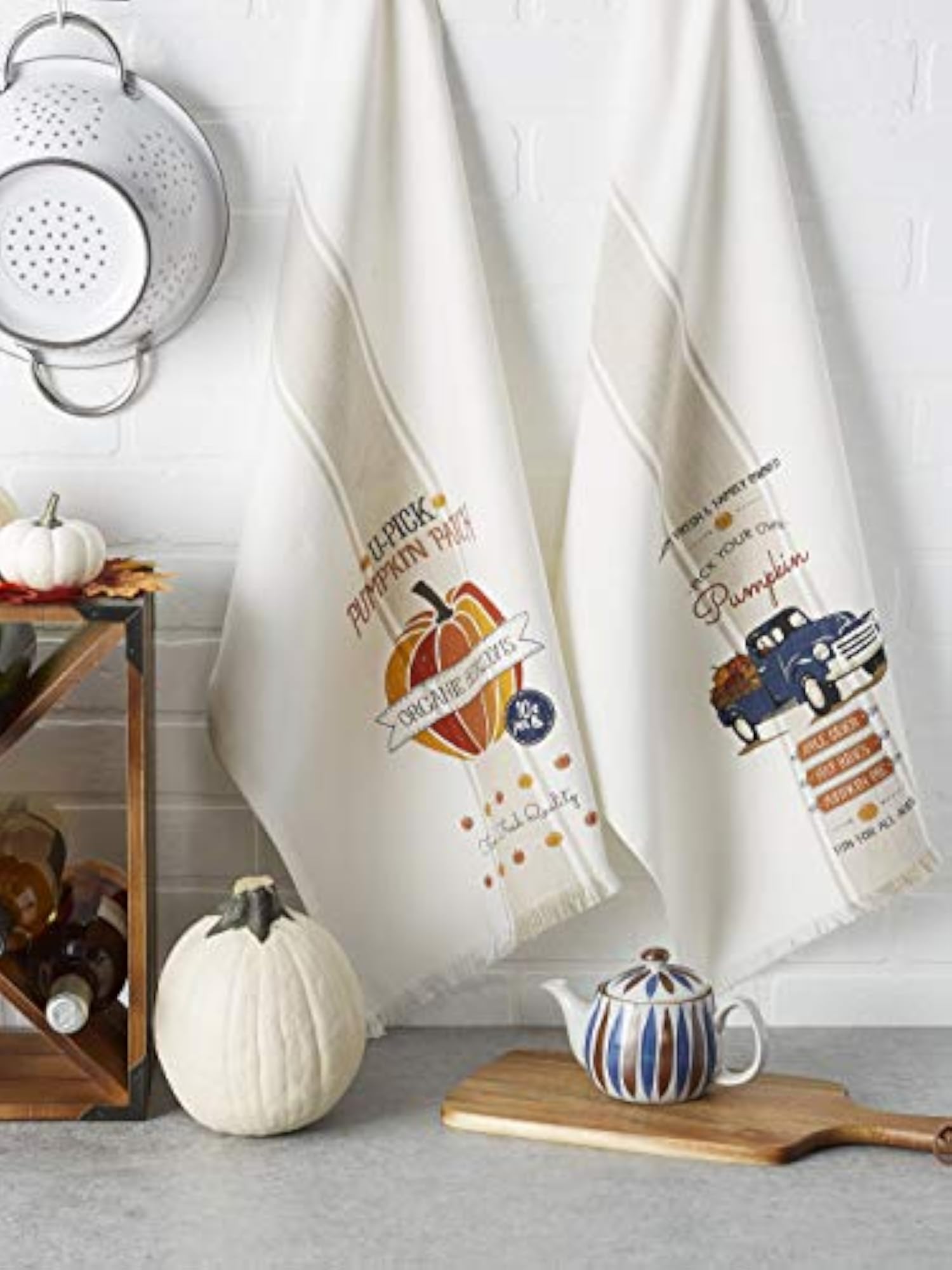 Fall Dish Towel Set, Pumpkin Farm